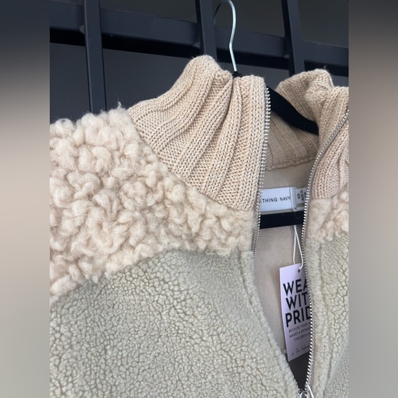 SOLD. Something Navy Faux Sherling Coat - Picture 7 of 10